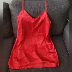 Red Vintage Mini Slip Dress Size Large